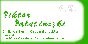 viktor malatinszki business card
